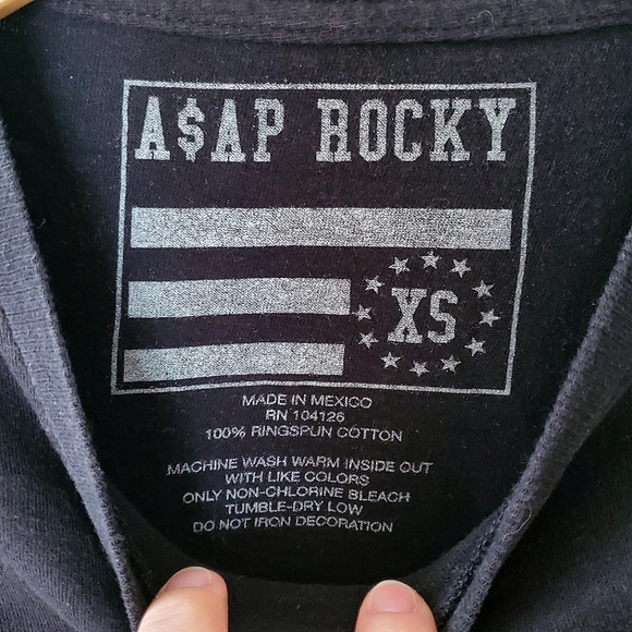 ASAP ROCKY Official A$AP Merch Rap / Hip Hop Graphic Grillz Black T-Shirt (XS) - Picture 6 of 8